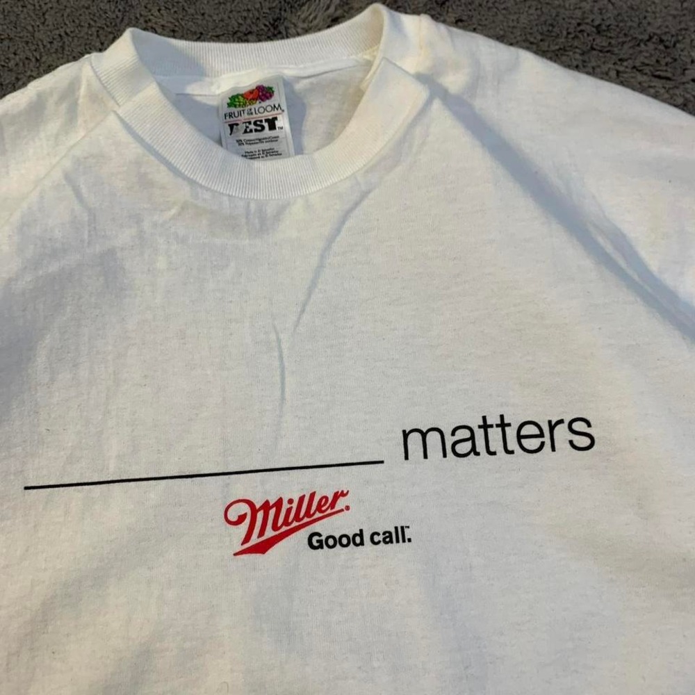 Vintage White Miller Lite‎ Beer Tee